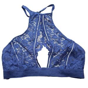 Victoria's Secret Very Sexy halter lace bralette Navy Blue Small